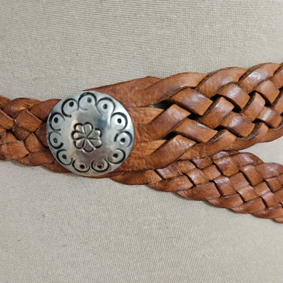 Boho Braided Leather Belt with‎ Charms Tassel Coin Turquoise Beads main image 5